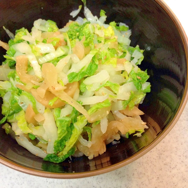 白菜と漬物の胡麻和え